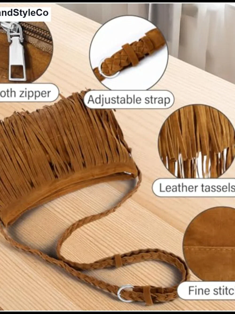 Fringe Crossbody Bag Women Large Hobo Shoulder Purse with Woven Strap